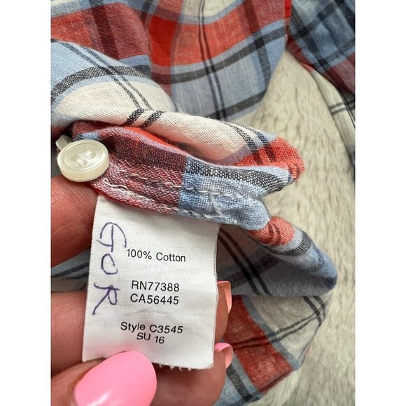 JCREW FACTORY Plaid Tunic Size Medium Multicolored Lightweight Pullover - Picture 8 of 9